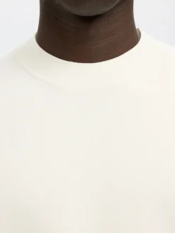 SLHMIKE LIGHT LS KNIT RELAXED MOCK NECK egret