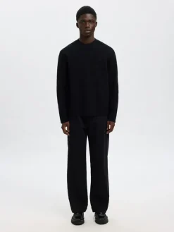 SLHMIKE LIGHT LS KNIT RELAXED MOCK NECK black