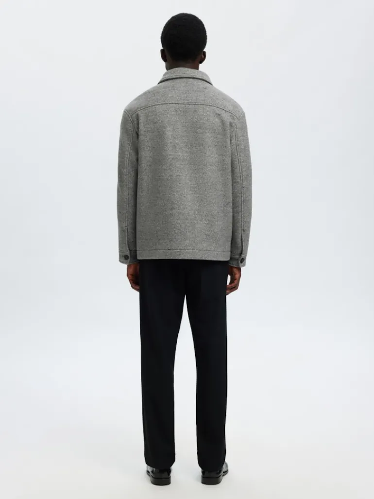 SLHMITCH WOOL BLEND SHACKET NOOS grey melange