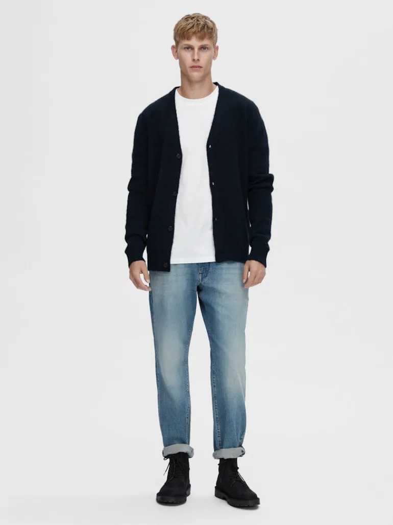 SLHRAI LS KNIT BUTTON CARDIGAN sky captain