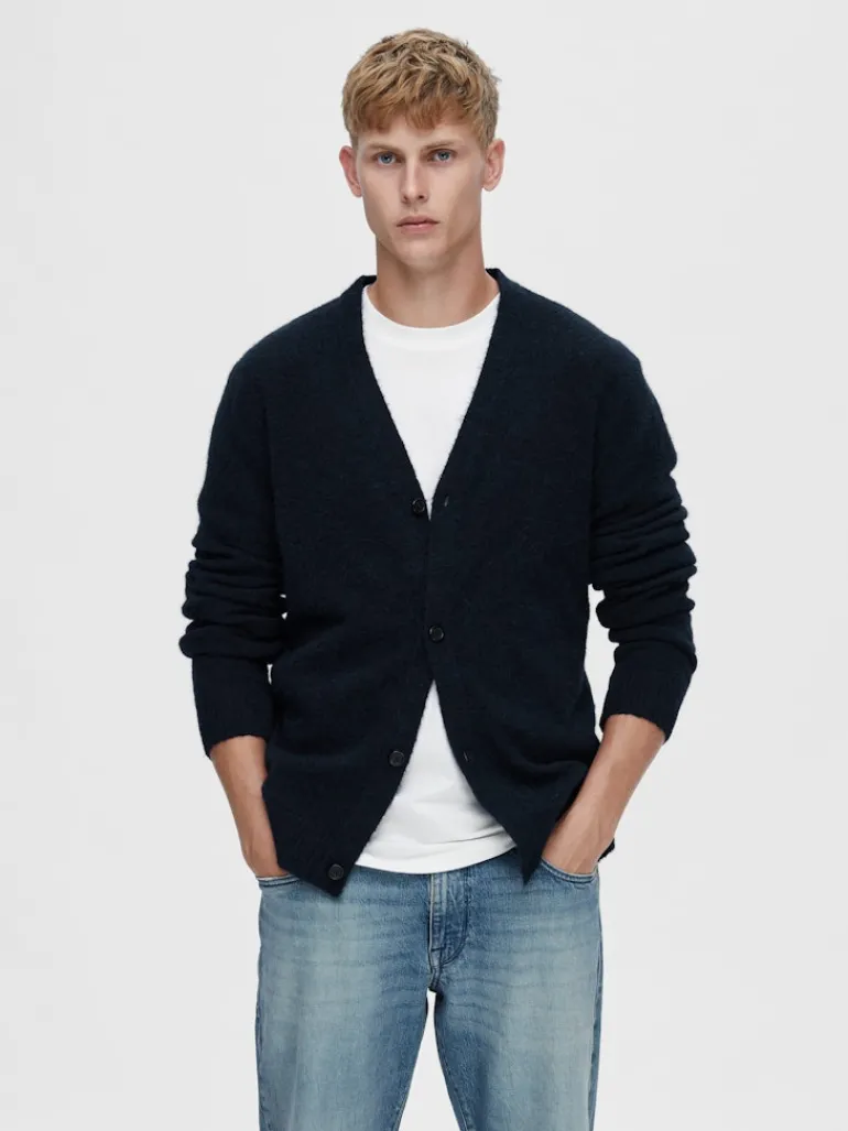 SLHRAI LS KNIT BUTTON CARDIGAN sky captain