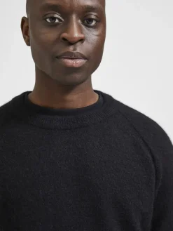 SLHRAI LS KNIT CREW NECK NOOS black