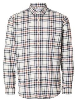 SLHREGOWEN-FLANNEL MIX SHIRT LS W egret