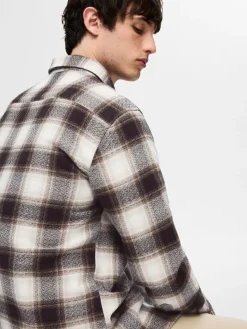 SLHREGOWEN-GRINDLE CHECK SHIRT LS chocolate torte