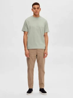 SLHRELAXCOLMAN SS O-NECK TEE B COLL desert sage