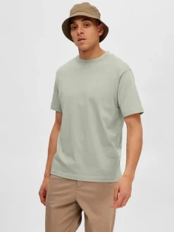 SLHRELAXCOLMAN SS O-NECK TEE B COLL desert sage