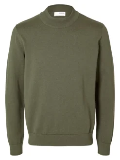 SLHROBERT LS KNIT MOCK NECK kalamata