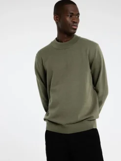 SLHROBERT LS KNIT MOCK NECK kalamata