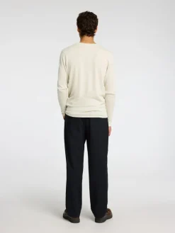 SLHROME LS KNIT CREW NECK NOOS oatmeal