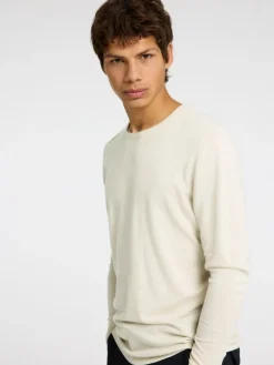 SLHROME LS KNIT CREW NECK NOOS oatmeal