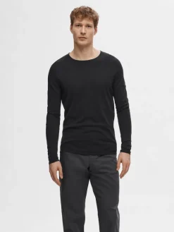 SLHROME LS KNIT CREW NECK NOOS schwarz2