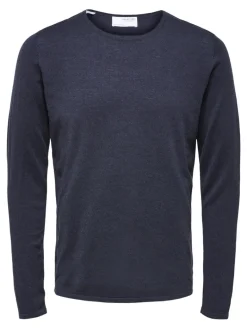 SLHROME LS KNIT CREW NECK NOOS dark sapphire