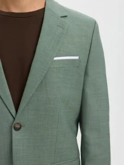 SLHSLIM-OASIS LINEN BLZ NOOS light green melange
