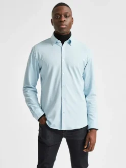 SLHSLIMOLIVER-KNIT FLEX SHIRT LS B dream blue
