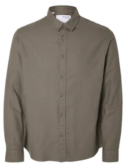 SLHSLIMOWEN-BRUSHED SHIRT LS NOOS morel