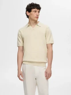 SLHTELLER SS KNIT POLO NOOS fog