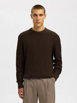 SLHTOM LS KNIT STRUCTURE CREW NECK delicioso