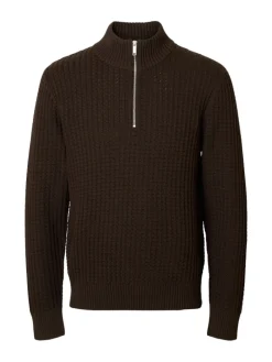SLHTOM LS KNIT STRUCTURE HALF ZIP delicioso