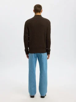 SLHTOM LS KNIT STRUCTURE HALF ZIP delicioso
