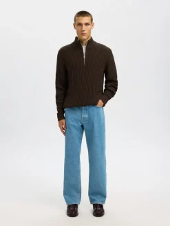 SLHTOM LS KNIT STRUCTURE HALF ZIP delicioso