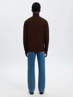 SLHTRAY LS KNIT MERINO ROLL NECK NOOS demitasse
