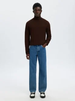 SLHTRAY LS KNIT MERINO ROLL NECK NOOS demitasse