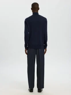 SLHTRAY LS KNIT MERINO ROLL NECK NOOS navy blazer