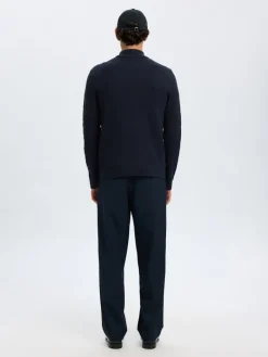SLHTREVOR LS KNIT STRUCTURE ROLL NECK sky captain
