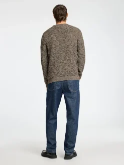 SLHVINCE LS KNIT BUBBLE CREW NECK NOOS chocolate torte