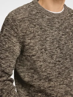 SLHVINCE LS KNIT BUBBLE CREW NECK NOOS chocolate torte