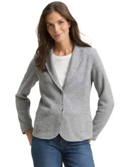 Slim Fit Blazer in Melange-Optik medium silver grey melange