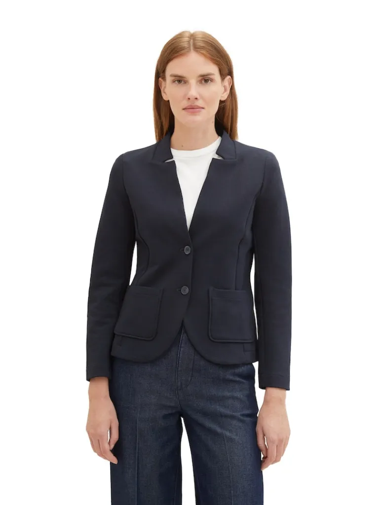 Slim Fit Blazer mit Ottoman Struktur sky captain blue