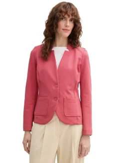 Slim Fit Blazer mit Ottoman Struktur berry red