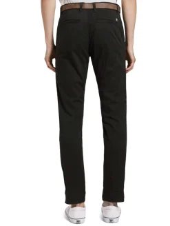 Slim Fit Chino Hose mit Gürtel black