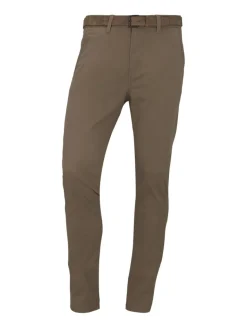 Slim Fit Chino Hose mit Gürtel honey camel beige