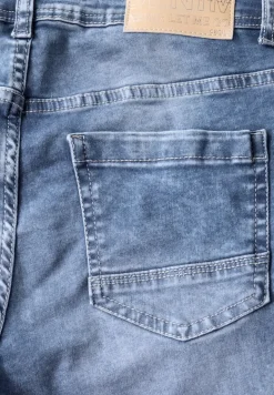 Slim Fit Jeansshorts mid blue used wash