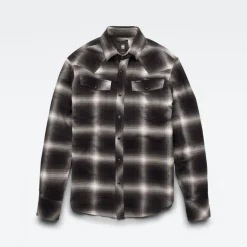 3301 slim shirt ls dk black dale check