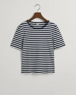 SLIM STRIPED T-SHIRT evening blue