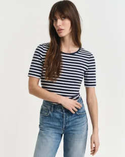 SLIM STRIPED T-SHIRT evening blue