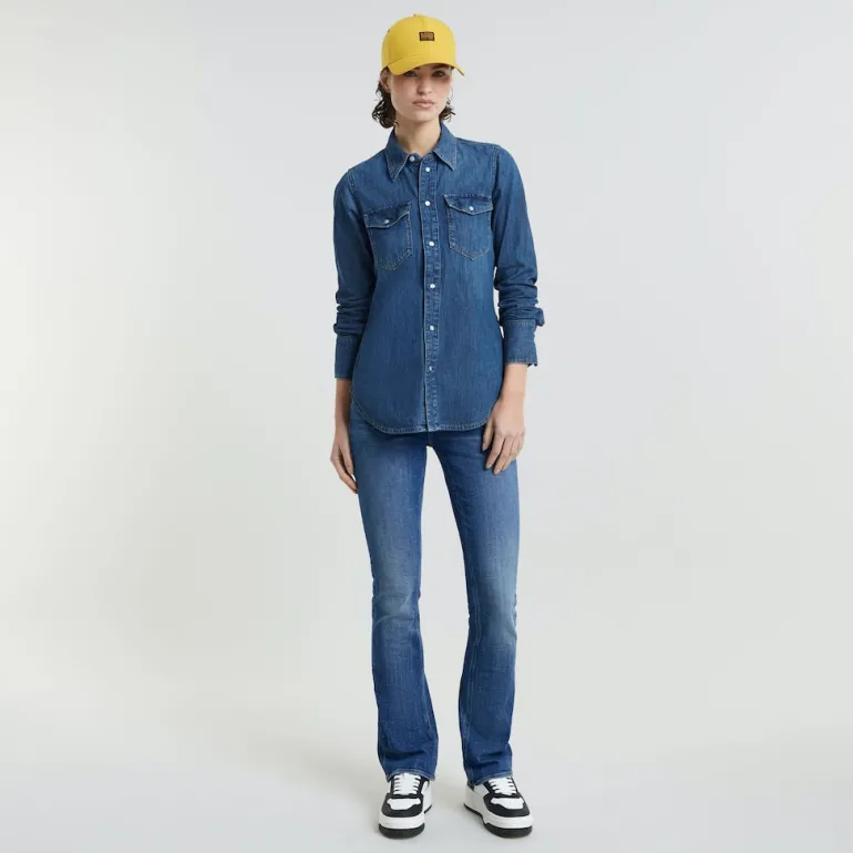 Slim Western shirt ls wmn worn in windward