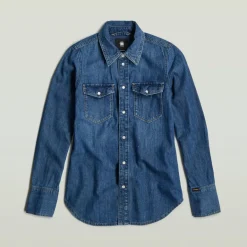Slim Western shirt ls wmn worn in windward
