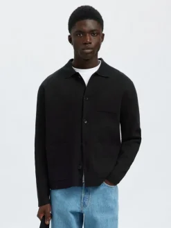 SLMMIKE LIGHT POLO CARDIGAN NOOS black