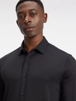 SMOOTH COTTON POCKET SLIM SHIRT ck black