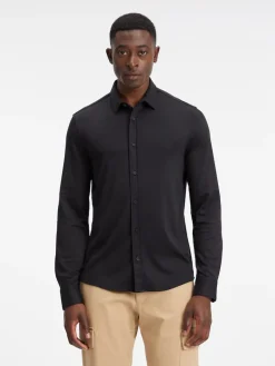 SMOOTH COTTON POCKET SLIM SHIRT ck black