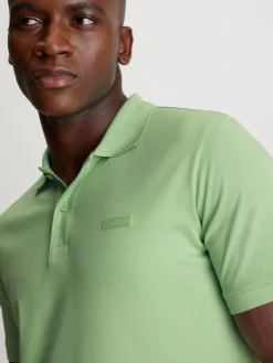 SMOOTH COTTON SLIM POLO quiet green