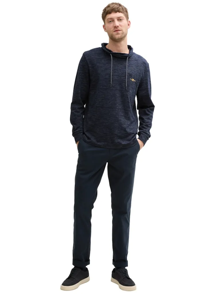 Snood Langarmshirt mit Brusttasche sky captain blue stripy inject