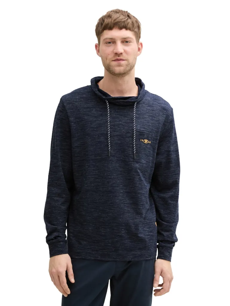 Snood Langarmshirt mit Brusttasche sky captain blue stripy inject