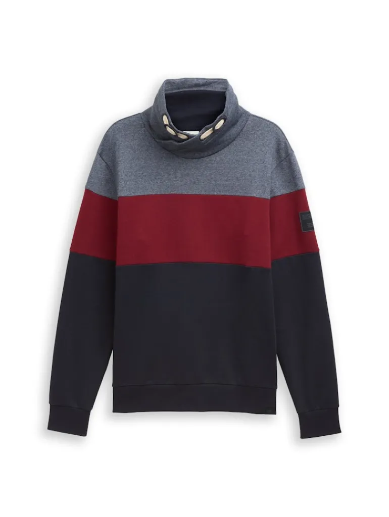 Snood Sweatshirt mit Colour Blocking cabarnet bordeaux red