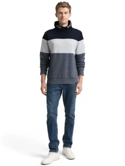 Snood Sweatshirt mit Colour Blocking navy grindle structure