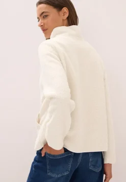 Softe Jacke mit Zipper teddy vanilla white